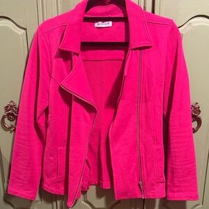 Knitwell Women's Vibrant Pink Leather Jacket